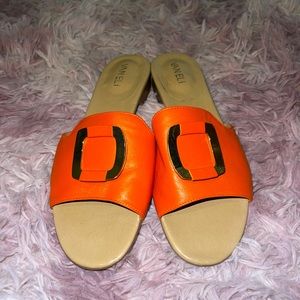 Van Eli Orange Buckled Sandals